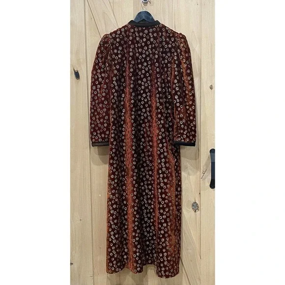David Brown For Saks Fifth Ave Velour Lounge House Dress Robe size S - Picture 2 of 10